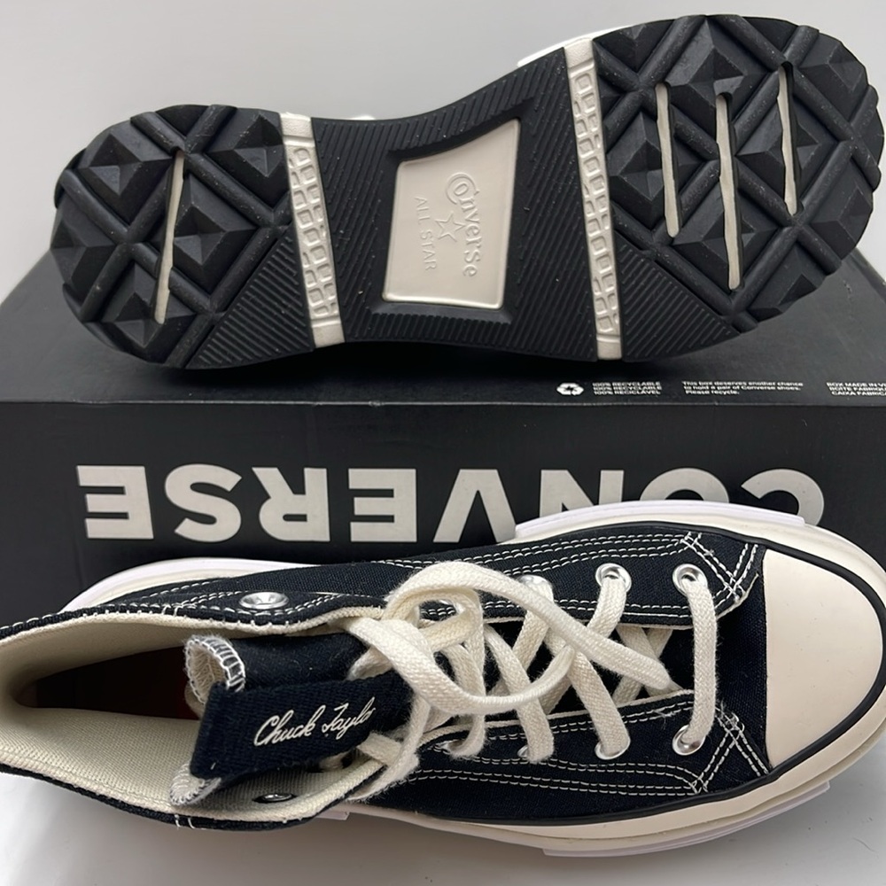 Converse WMNS RUN STAR LEGACY CX HI BLACK/EGRET/WHITE A00869C Platforms Sneakers - Picture 4 of 16